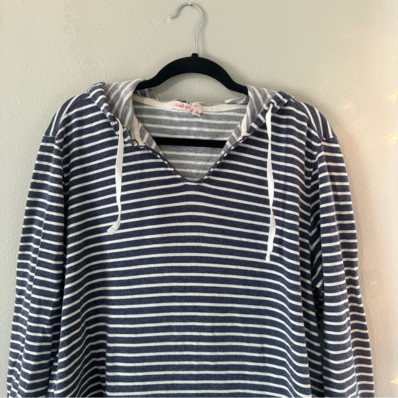 Fresh Produce Seafarer Striped Pullover Hooded Sweater Large - Picture 2 of 7